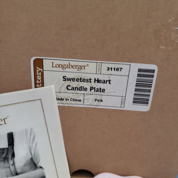 LONGABERGER SWEETEST HEART CANDLE PLATE - NIB - Picture 6 of 8